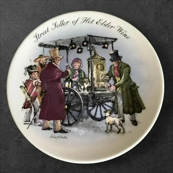 Wedgwood Collectors Plate 1986 Street Seller of Hot Elder Wine By John Finnie
