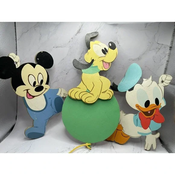 1984 Disney Babies Nursery Wall‎ Decor Mickey, Pluto & Donald Duck Vintage