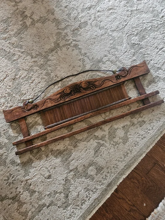 Antique Wooden Loom Reed Primitive Weaving Tool Rustic Farmhouse Textile Decor