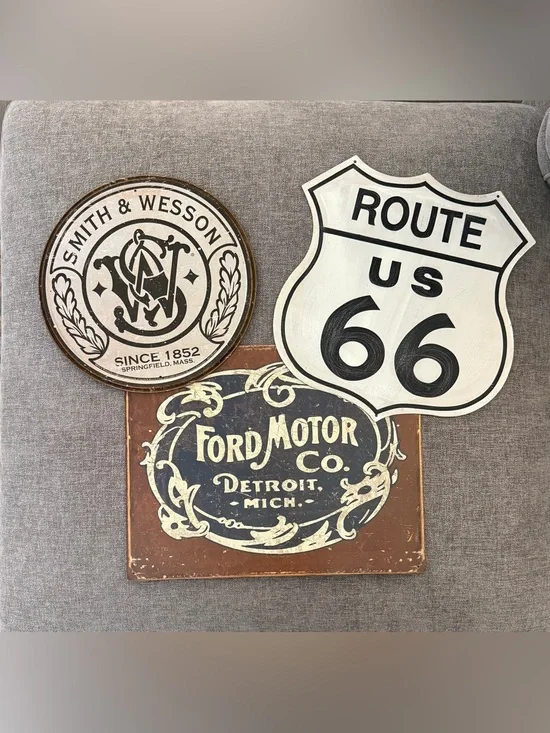 Bundle of 3 Metal Wall Signs