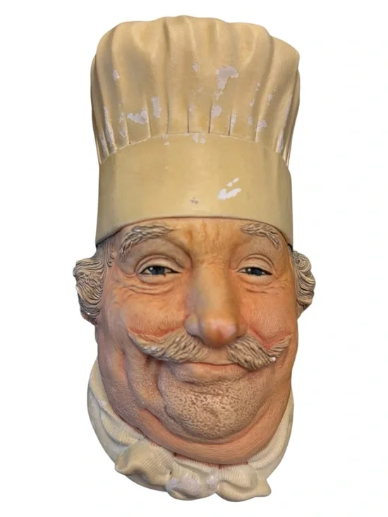 Bossons England CHEF Chalkware Bust Figurine - Vintage 1969, Congleton
