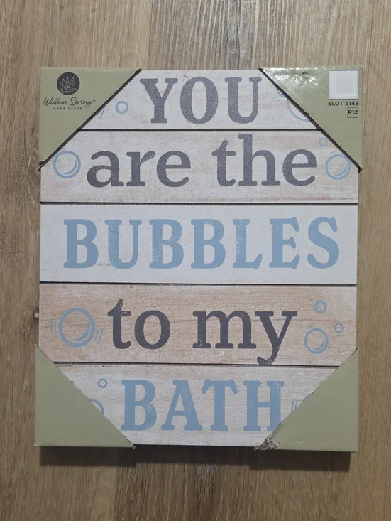 'You Are the Bubbles to My Bath' Wall Sign - Blue/Cream