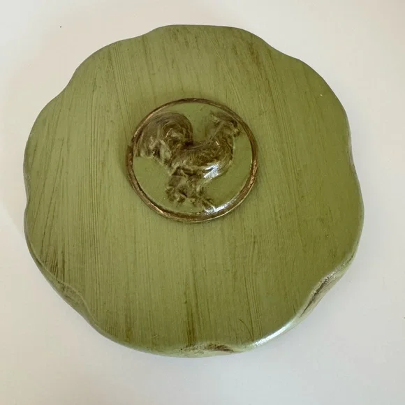 Vintage Green Decorative Wood Wall Plaque‎ with Rooster Design