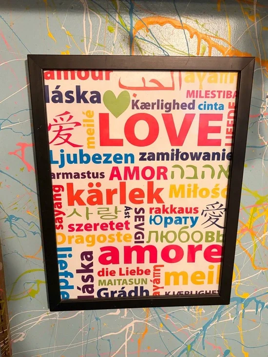 Love Multilingual Wall Art Print – Colorful Love Typography