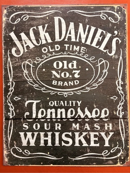 Jack Daniels Black & White Rustic Tennessee Whiskey Wall Art