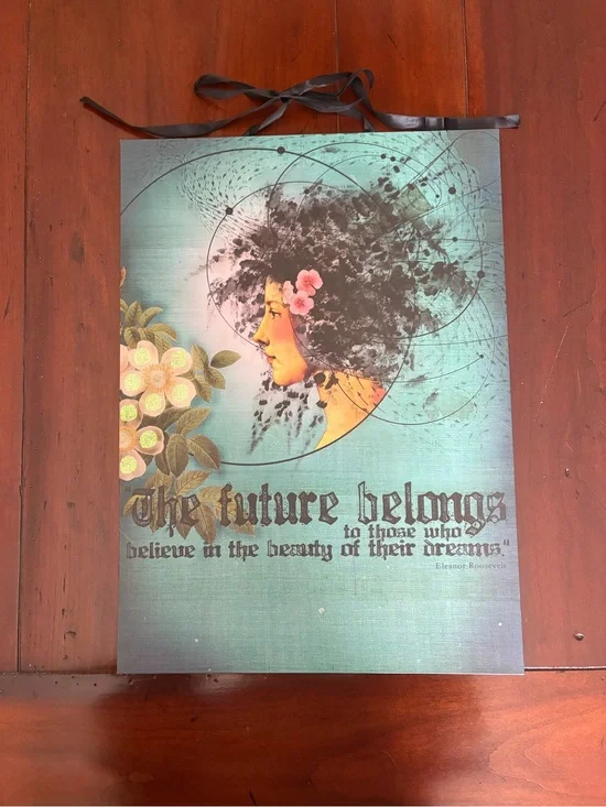 The Future Belongs Wall Art - Teal Decorative Hanging Print