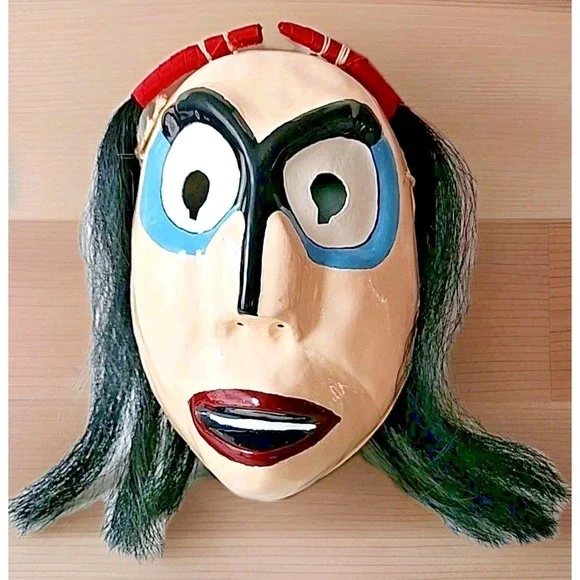 Vintage Mexican Folk Art Mask Traditional Ceremonial Dance Exquisite‎ Art Rare