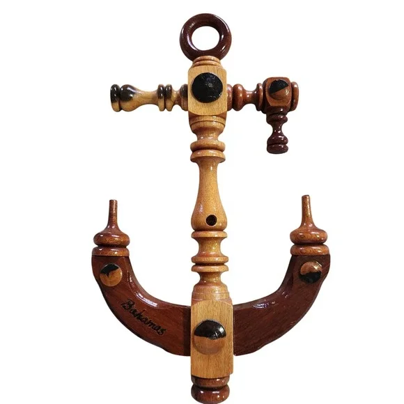 Nautical Wooden Anchor Vintage Decor Bahamas Nautical Decor Collectible‎ 90s