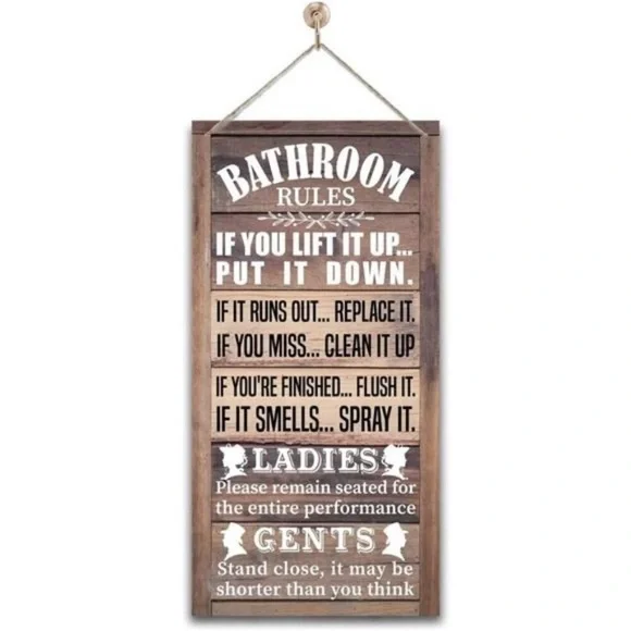 Rustic Bathroom Decor, Western Bathroom Decor, Funny Bathroom Signs Wall Decor