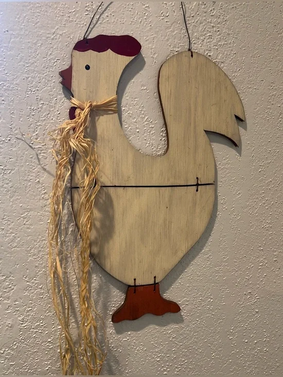 Vintage Rustic Wooden Rooster Wall Decor