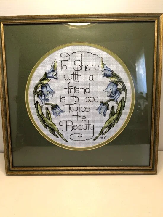 Vtg.1992 Framed Cross Stitch 