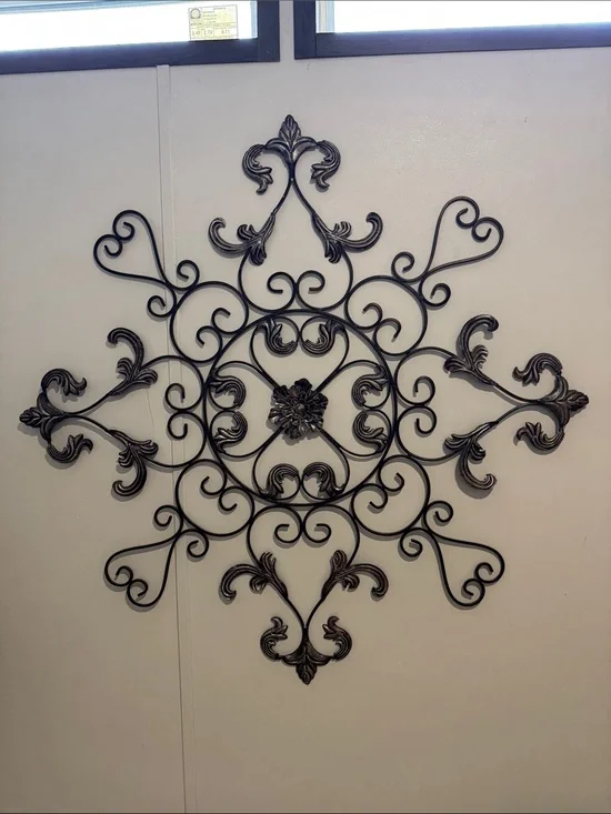 Ornate Black Metal Wall Decor - 39” x 39”