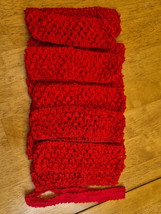 12 Piece Red Crochet Headband Set Babies Kids - Crafters Pack - Hairbow Supplies