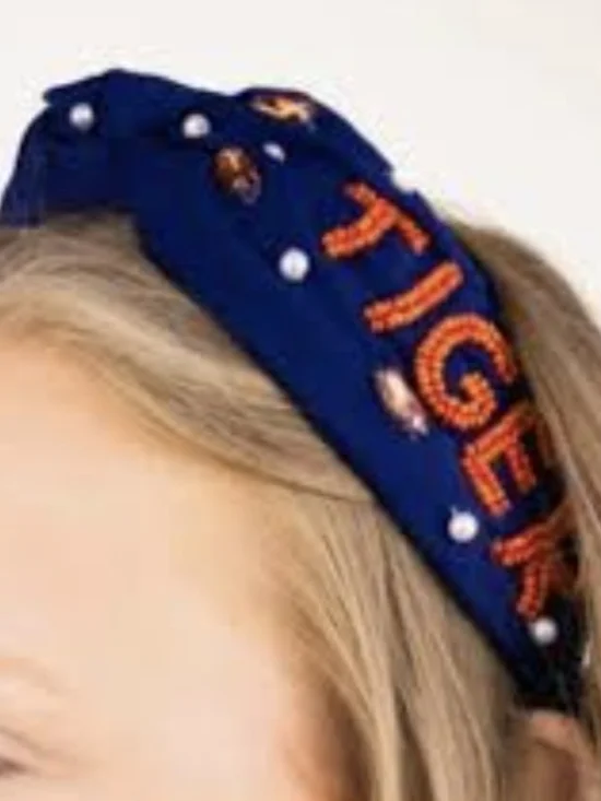 Embellished Headband with Orange Beading