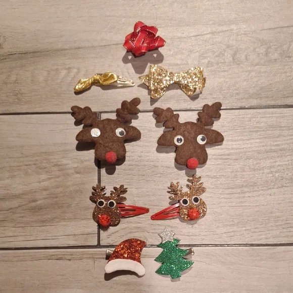 🍦Festive Holiday Hair Clips Set🐬