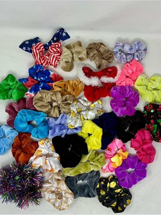 Colorful Assorted Hair Scrunchies Set