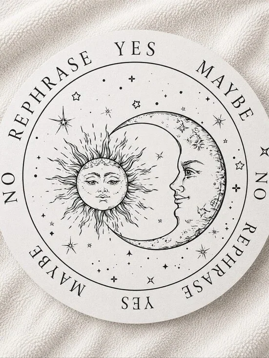 White And Black Sun and‎ Moon Divination Double-Sided Board
