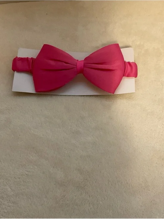 Kids Bright Pink Bow Headband - Soft Elastic Hair Accessory