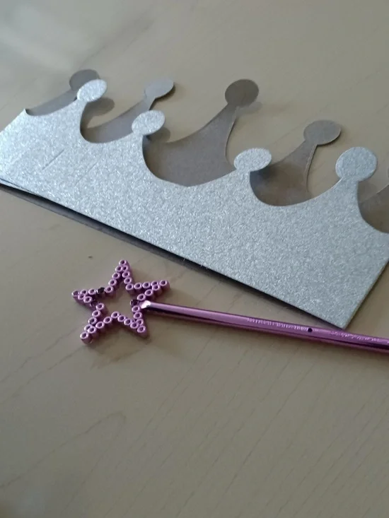 Sparkle Star Wand and Silver Crown Hat Set - Pink Wand