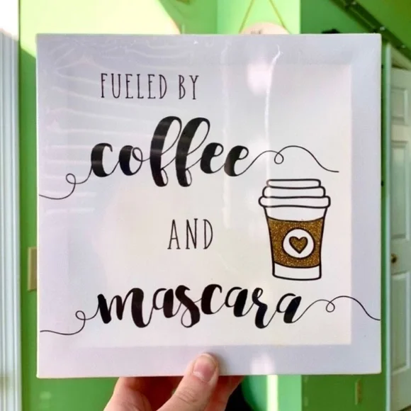 Coffee + Make up Lovers Thick Canvas Wall Decor for Vanity