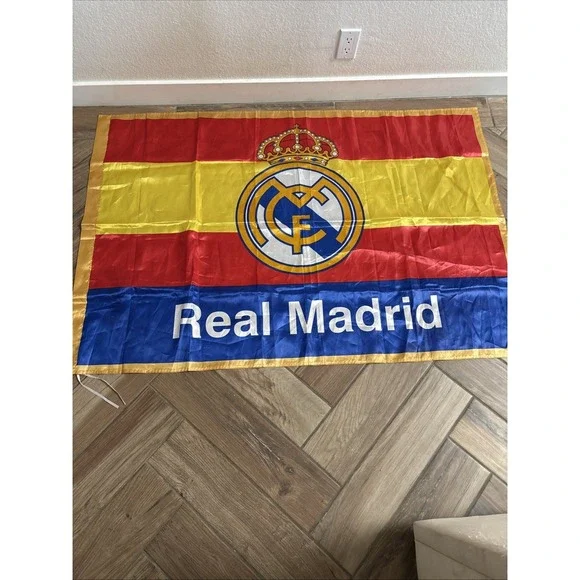Real Madrid Red Yellow Blue 3x5 Ft Soccer Futbol Banner Flag