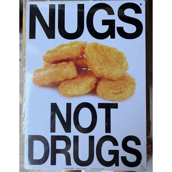 Nugs Not Drugs Metal Tin Sign 8x12 Funny Kitchen Wall Decor Retro‎ Novelty