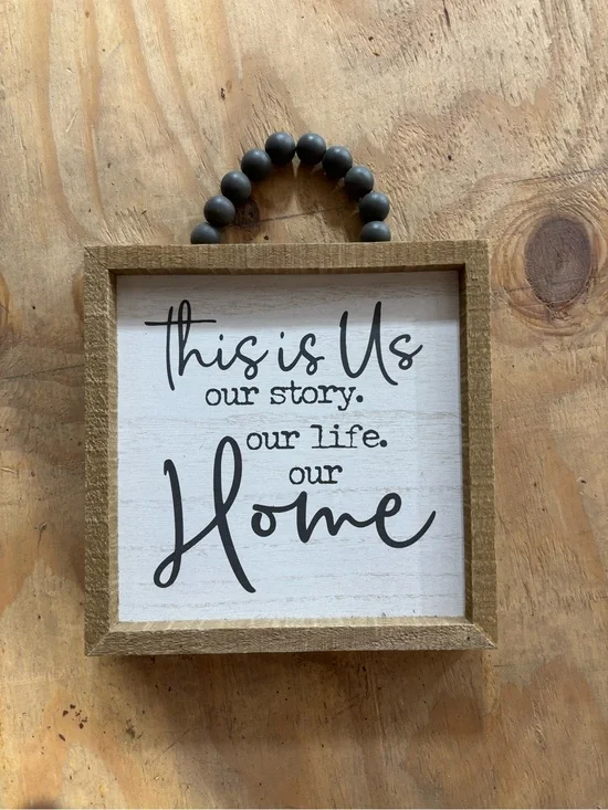 Rustic Black and Wood 'This Is Us' Wall Sign - Home Accent