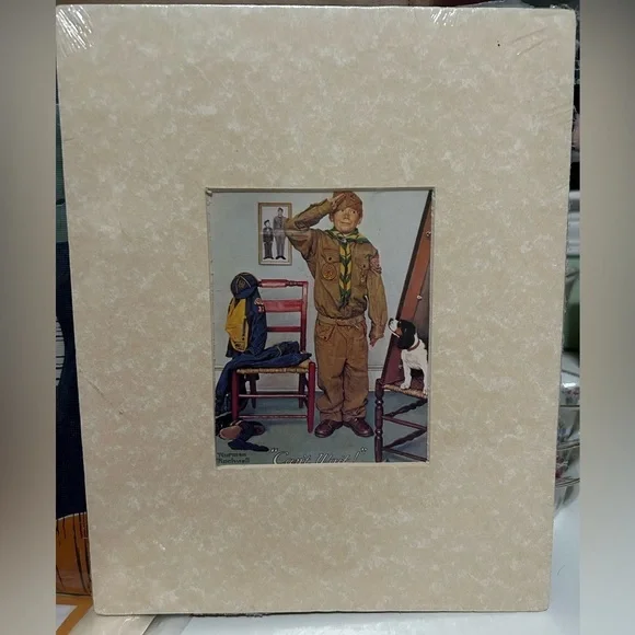 Norman Rockwell Boy Scouts Of America “Can’t Wait” Print 8x10 With Mat-New