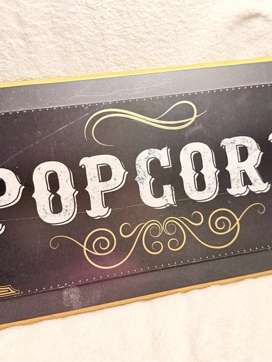 Hobby Lobby Black and Gold Popcorn Wall Sign