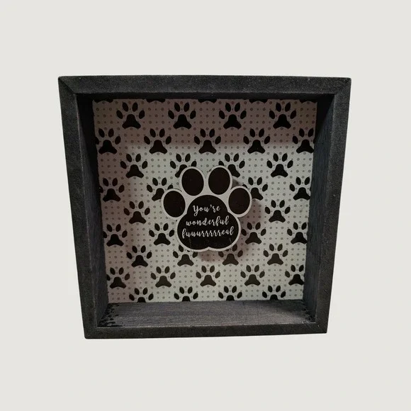 Paw Print Shadow Box Wall Decor Youre Wonderful Furreal