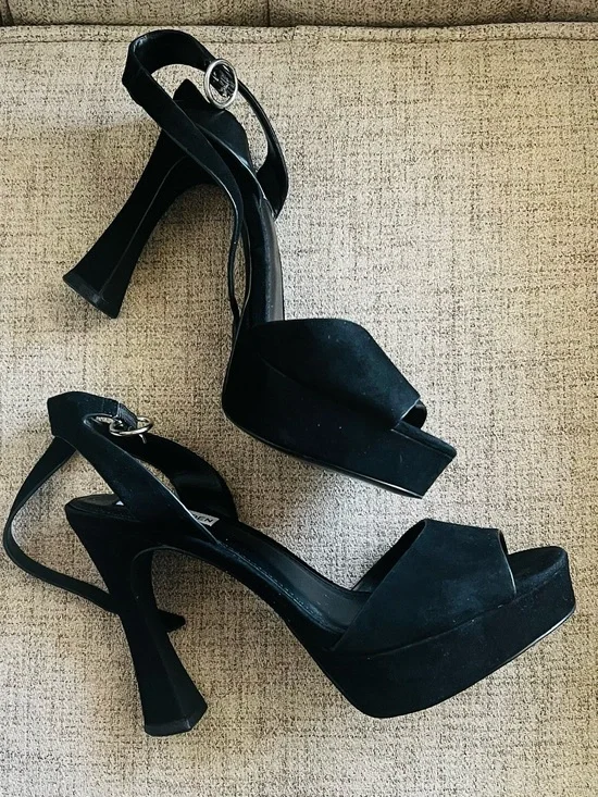 Women’s Black Platform Ankle-Strap Heels