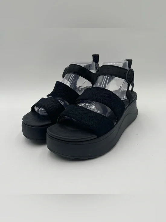Hey Dude Delray Buckle Classic Black Womens platform Sandals  US 11 EU 42