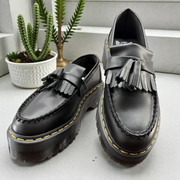 Dr. Martens Adrian Quad Black Platform Loafers Men's‎ 8 Women's 9 NWT