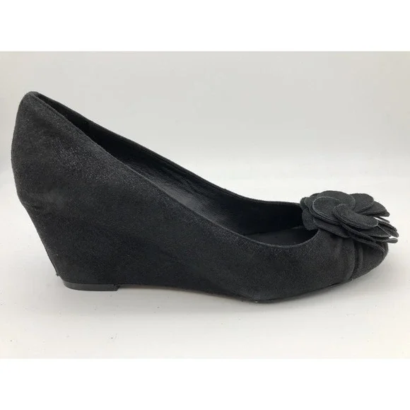Donald J Pliner  Women's Black Velvet  Slip On‎ Platform Wedge Shoes 7M