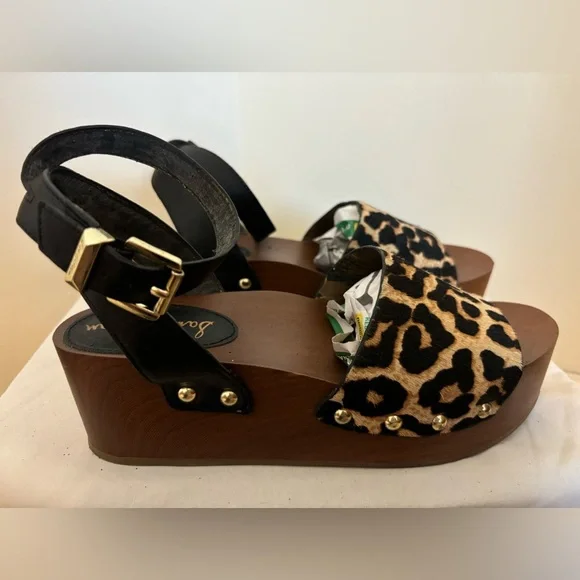 Sam Edelman Women’s Size 8 Dyed Calf Hair 70’s Chunky 2.5” Heel Platform Shoes 8