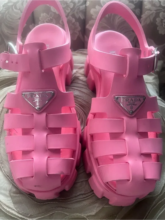 Prada Bubblegum Pink Jelly Fisherman Sandals