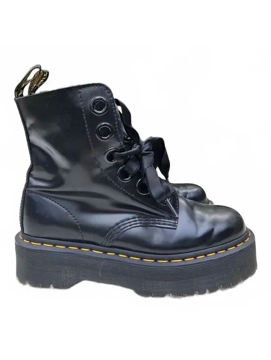 Dr. Martens Molly Platform Boots Black Leather Women’s Size US 8 / UK 6 Grunge