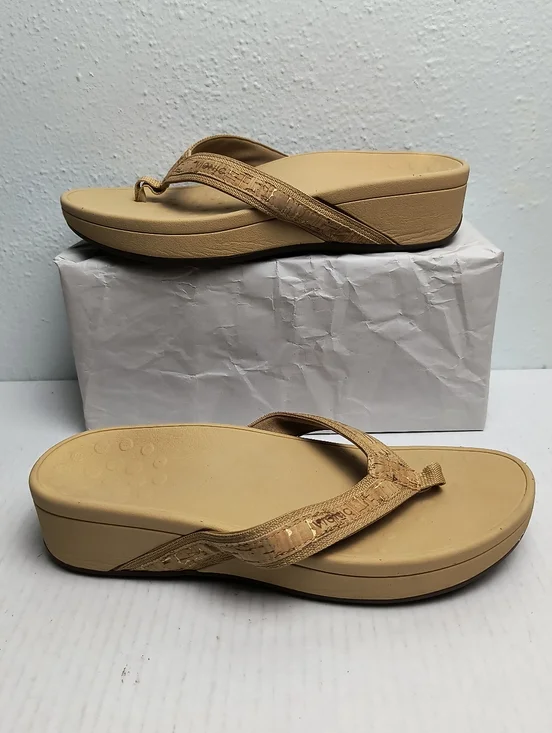 Vionic High Tide II Platform Podiatrist Thong Flat Sandal 9 Wide Arch Support