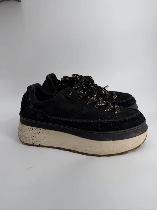 UGG Marin Lace Black Suede Platform Chunky Sneakers Womens Size 9 1120720