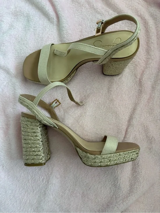 Jessica Simpson Natural Beige Espadrille Platform Sandals