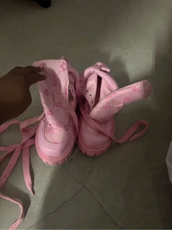 Dolls kill x powerpuff girls Pink Platform Lace-Up Boots