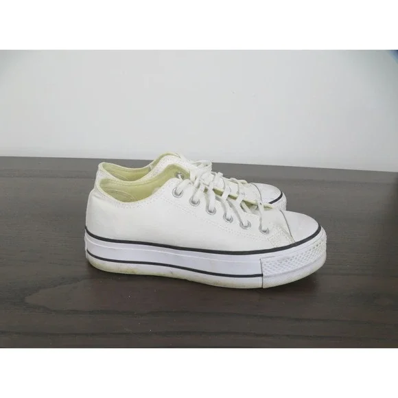Converse Chuck Taylor All Star Lift Platform Shoes Womens 8 White Low 560251F