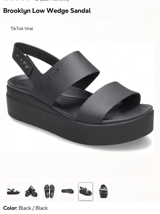 Tik Tok Viral! Crocs Women's Brooklyn Low Wedge Sandals