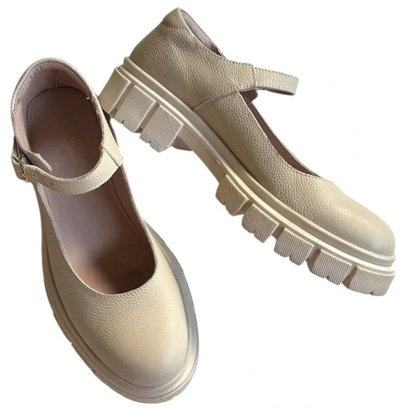 Seychelles Cream Mary Jane Chunky Sole Flats