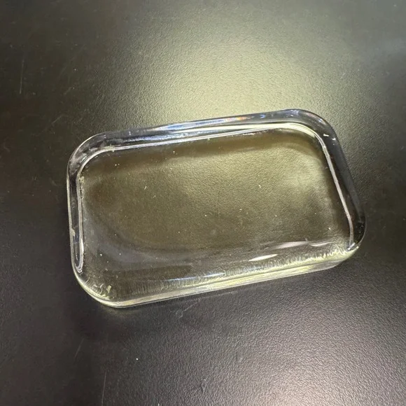 Heavy Glass Trinket Dish Tray Home Decor 4x2.5 Clear Rectangular Catchall