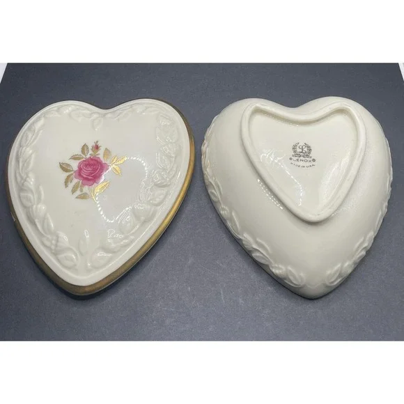Lenox Rose Heart Trinket Jewelry Candy Dish. New. Perfect‎ Valentine's Day Gift