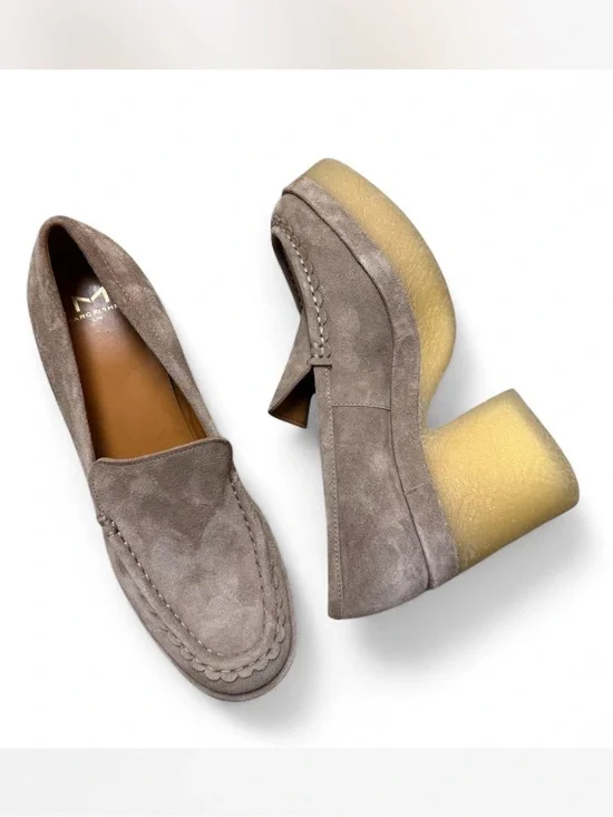 Marc Fisher Lina Suede Platform Heel Loafers