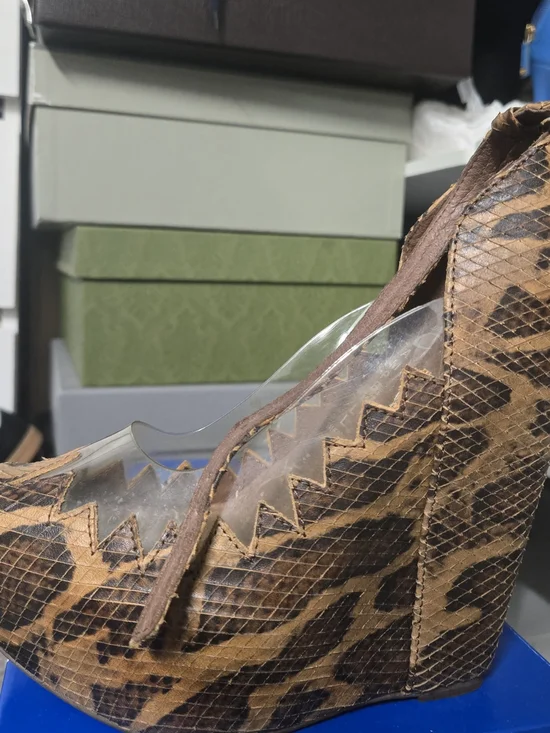 Jeffrey Campbell Brown Snakeskin Platform Wedge