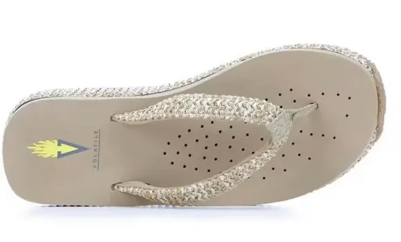 Volatile Palau Raffia Low Thong Sandal - Size 11