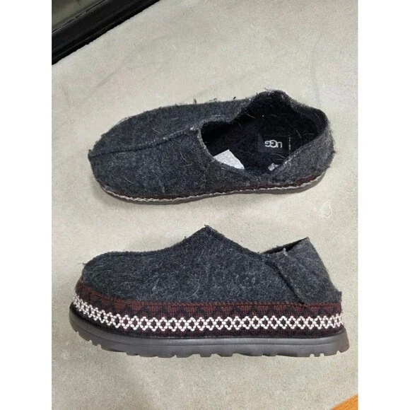 UGG TASMAN REFELT Gray NORDIC PLATFORM SLIPPERS SHOES SIZE 8 WOMEN